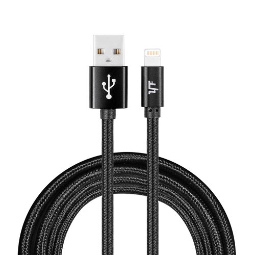 Long MFI Anti-Tangle USB Lightning Charging Cable (2m) for iPhone / iPad - Black